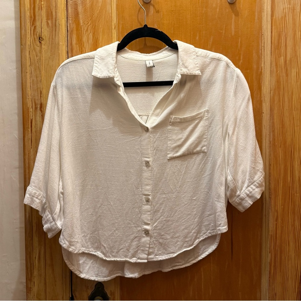 Gentle Fawn White Boxy Button Down Shirt